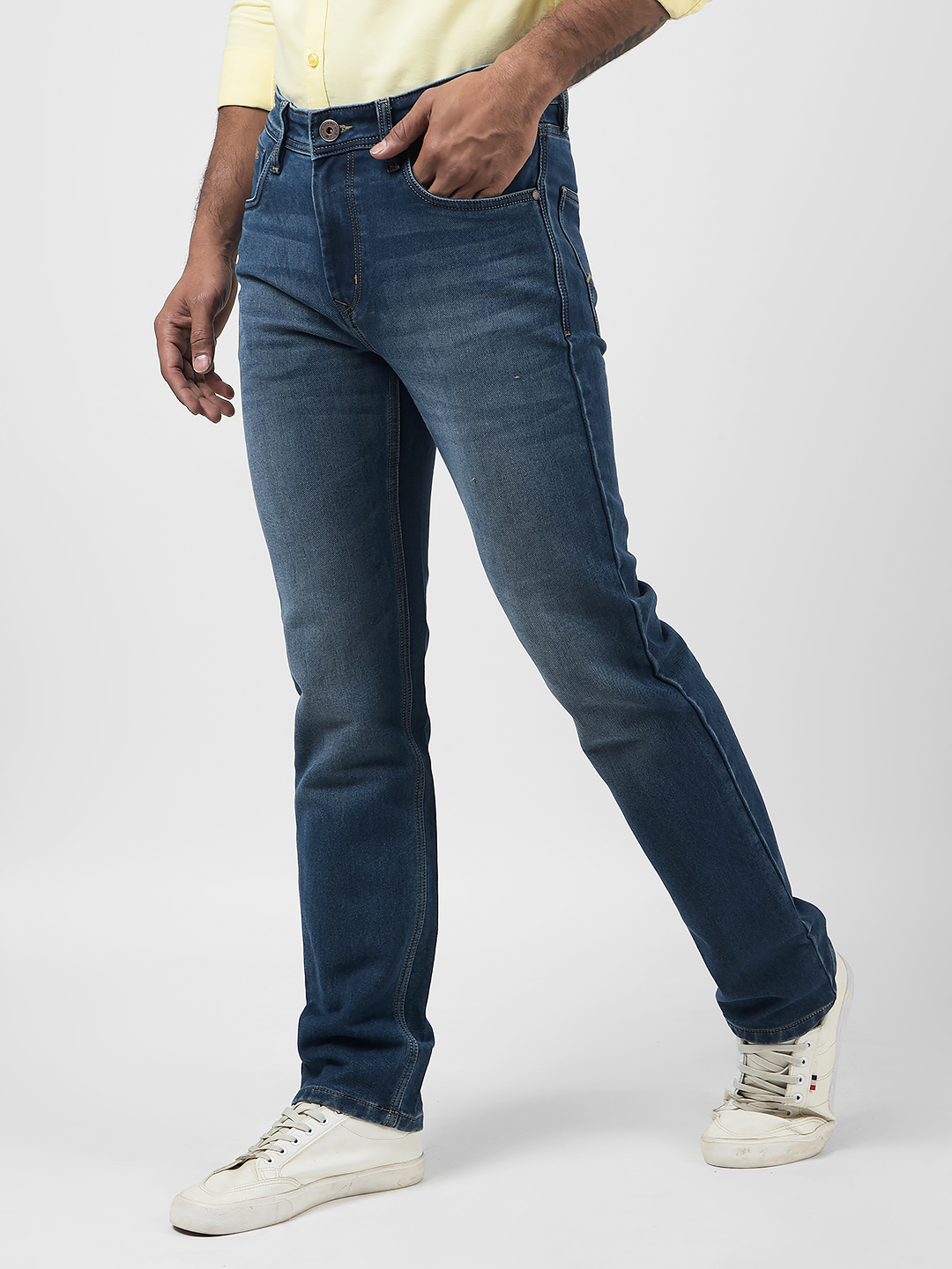 Numero Uno Men Solid Dark Blue Jeans
